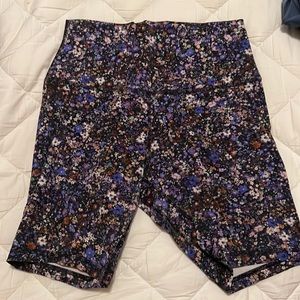 Floral lululemon biker shorts